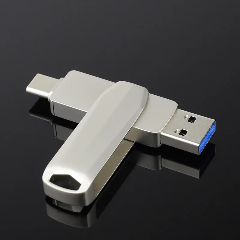 

100% реальный объем USB 128 + Type C флэш-накопитель 16 ГБ 32 ГБ 64 ГБ 256 ГБ 512 ГБ 360 ГБ высокоскоростной ° поворотный металлический флэш-накопитель