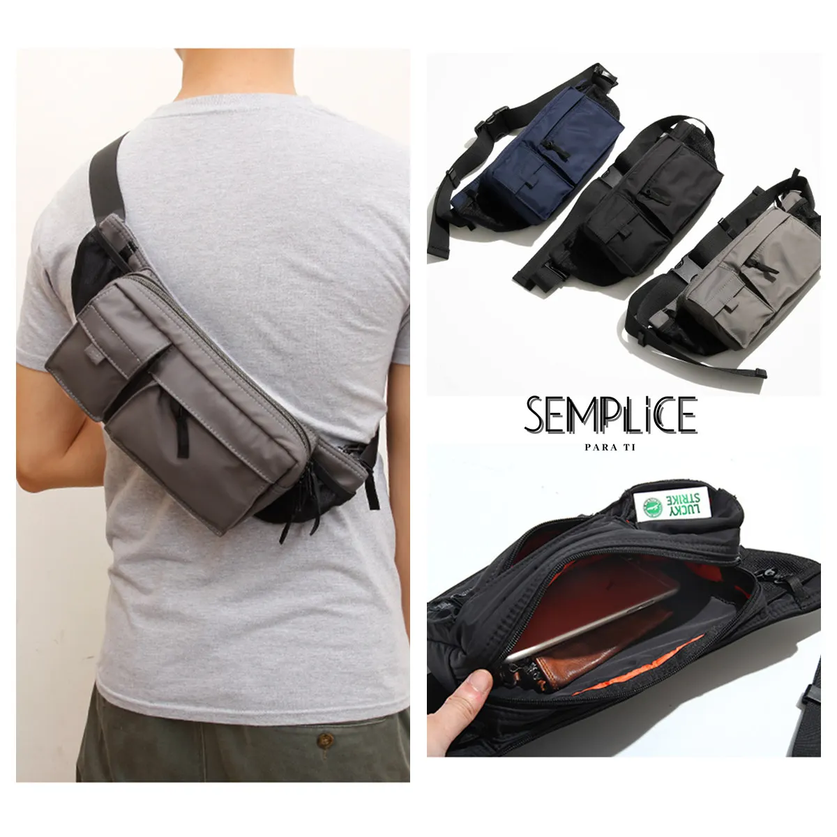 Модная сумка через плечо мессенджер с несколькими карманами водонепроницаемая