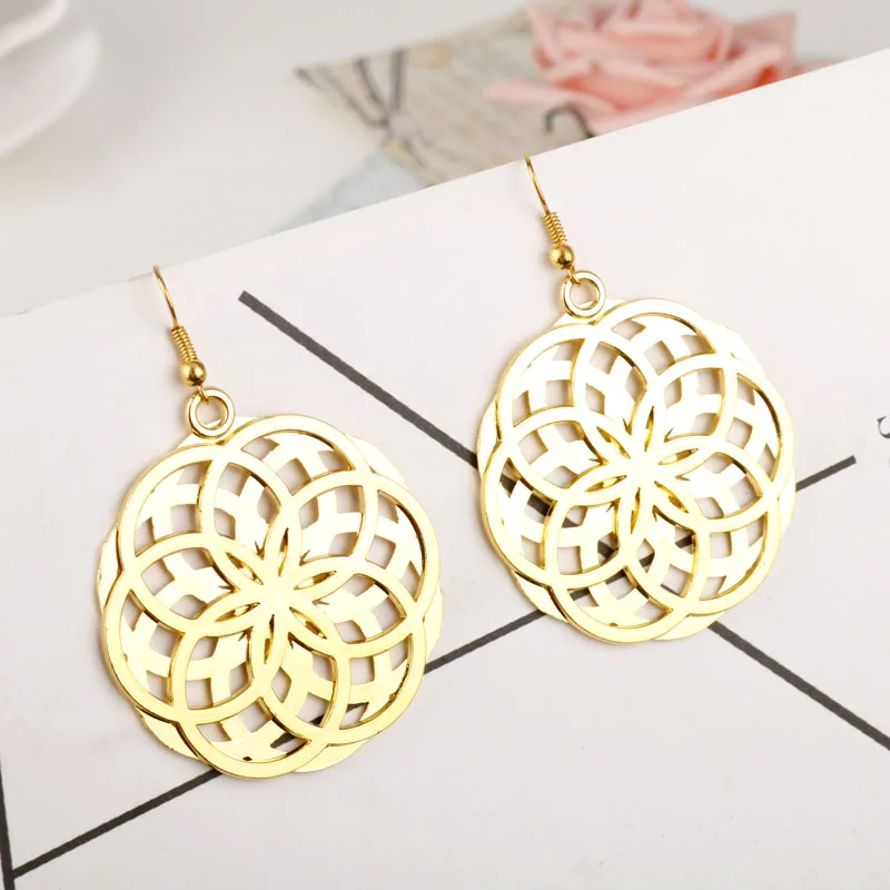 Цветок жизни Йога индийские ювелирные изделия серьги древнего племени Таиланд