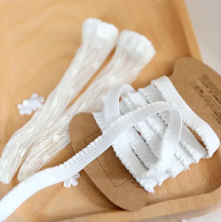 Лента кружевная эластичная с оборками 5 м 2 см | Дом и сад