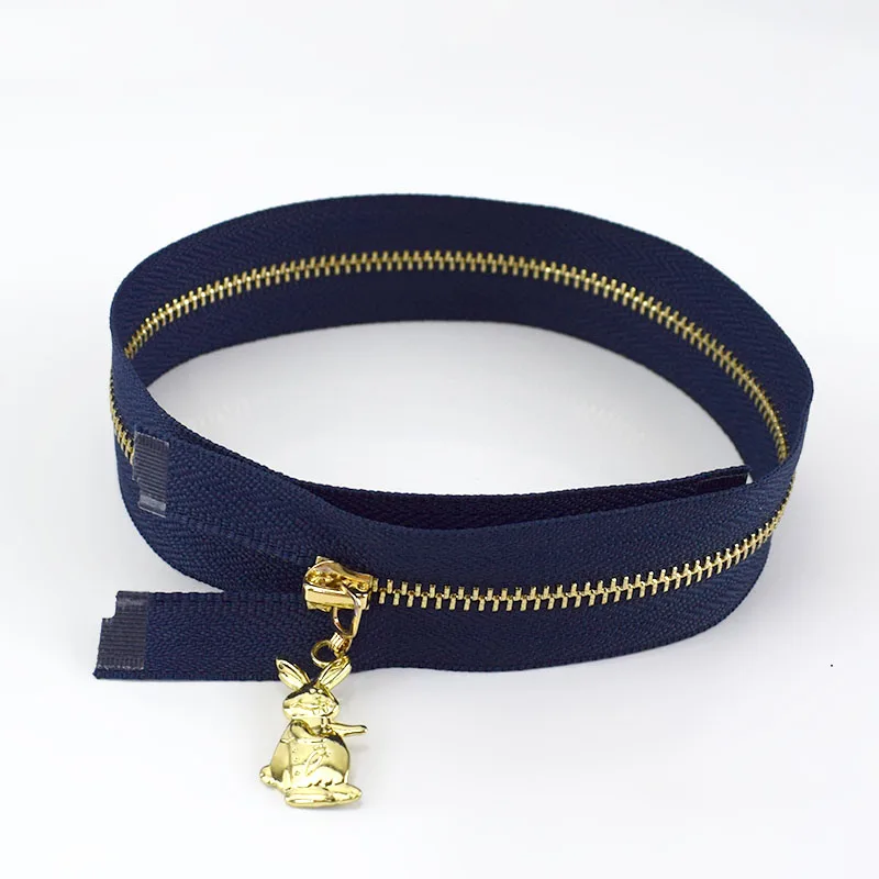 Navy blue 2/5 шт Meetee 40-70 см 3# металлическая молния съемник кролик Silder застежкой-молнией DIY сумки кошелек одежды Декор молния принадлежности для шитья товары - Цвет: Navy blue
