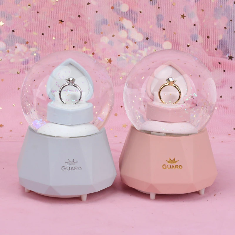 Новый дизайн хрустальный шар с бриллиантовым кольцом Миниатюрные модели фигурки