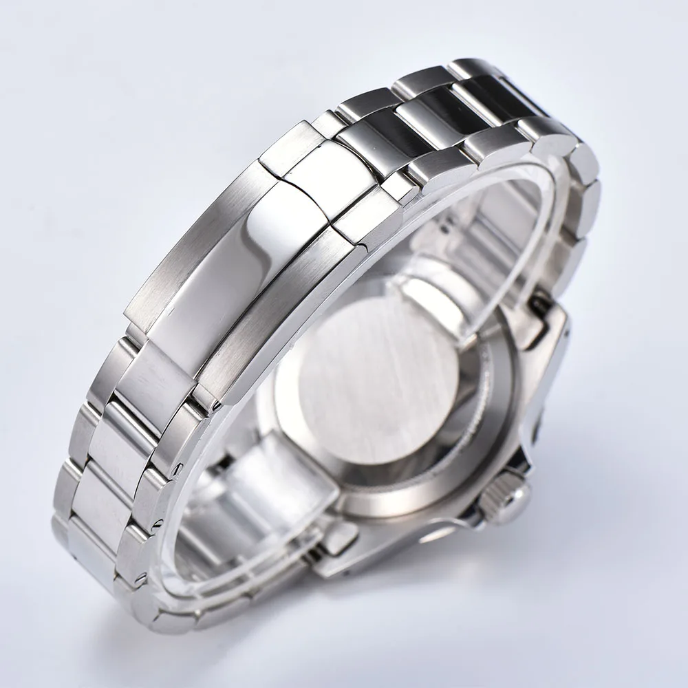 Watch automatic mechanical fashion men's 39.5mm stainless steel case bracelet luminous green aluminum bezel 102 | Наручные часы