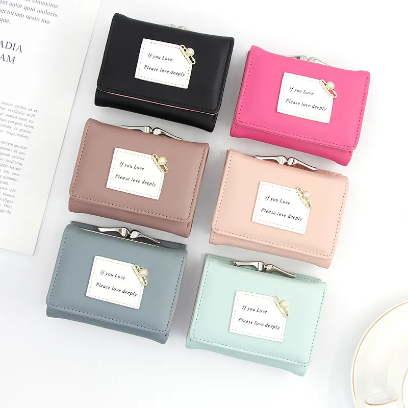 porte feuille femme Wallet Woman Letter Short Card Holder Girls Hasp Three Fold Fashion Lady Coin Purse for Female Bag portfel | Багаж и