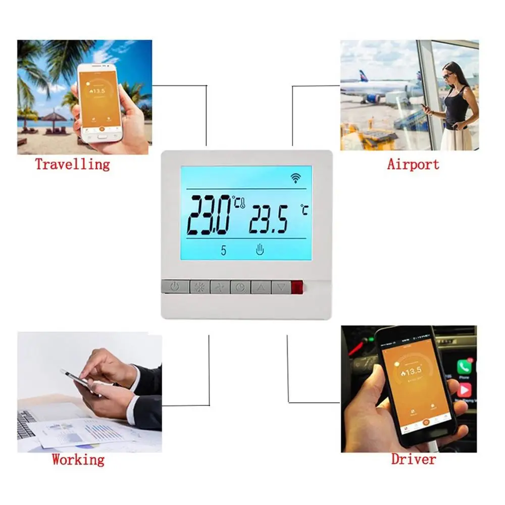 

WiFi Smart Home Control Thermostat Voice Control Electric Heating Room Thermostat Temperature Controller Thermoregulator