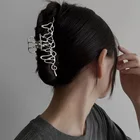 Женская заколка-краб для волос, металлическая заколка-краб с перфорацией, аксессуар для волос в Корейском стиле, 2021