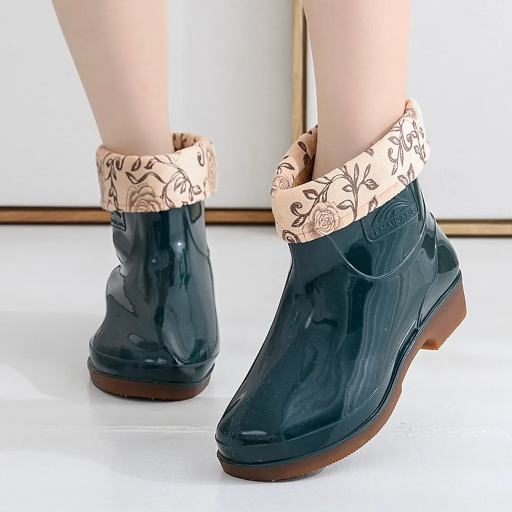 Женские сапоги для дождя утолщенная водонепроницаемая обувь женские унисекс
