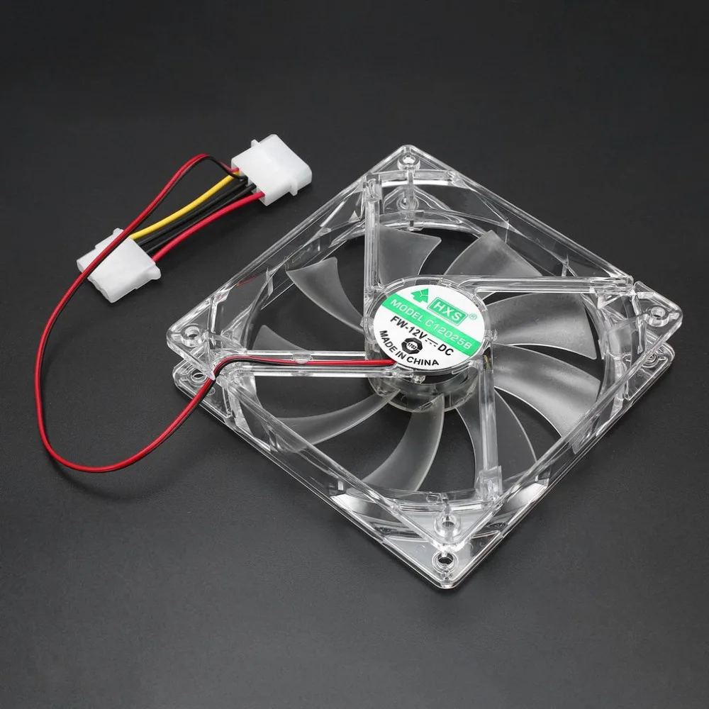 ПК Вентилятор для компьютера Quad 4 Светодиодный светильник 120 мм PC чехол 12V
