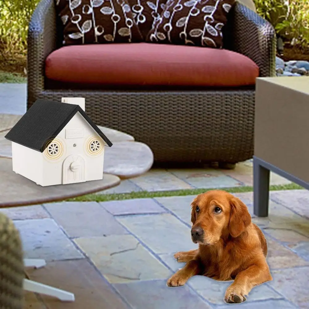 

Humutan Anti Barking Device 2019 New Bark Box Outdoor Dog Repellent Device with Adjustable Ultrasonic Level Control Safe