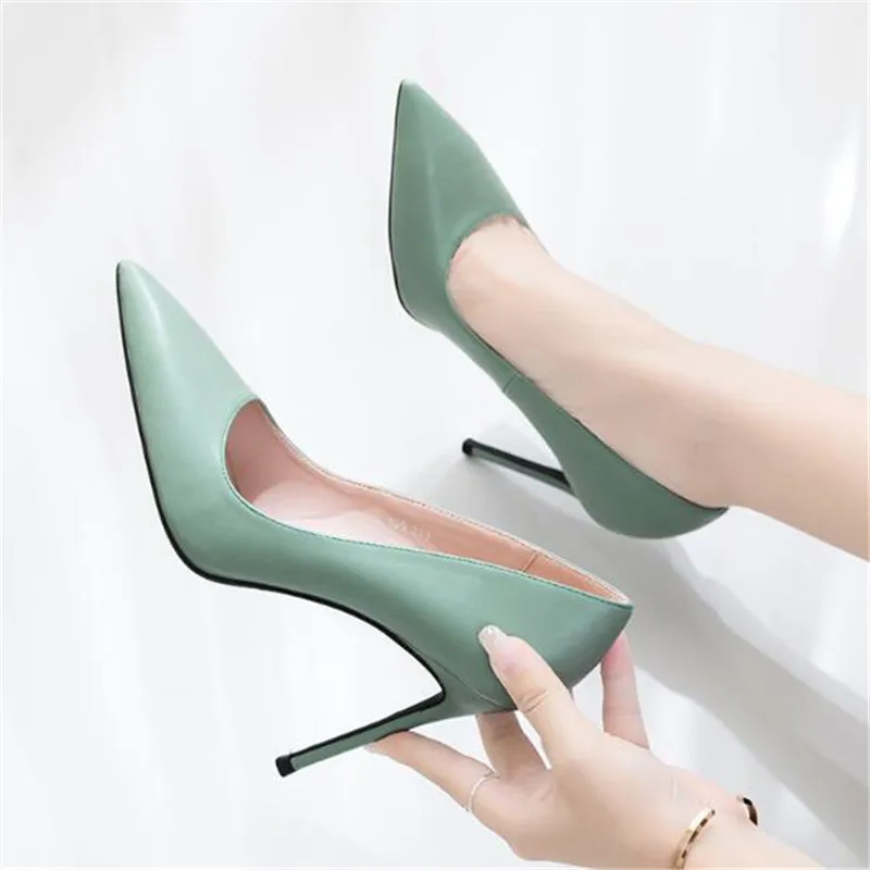 

Туфли-лодочки женские на высоком каблуке, классические базовые, заостренный носок, без застежки, повседневная обувь, весна-осень, DE