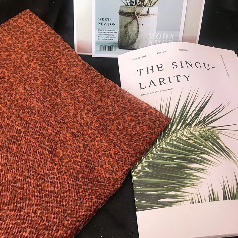 Ширина 150 см 100% полиэстер сетка с леопардовым принтом высокого качества мягкая