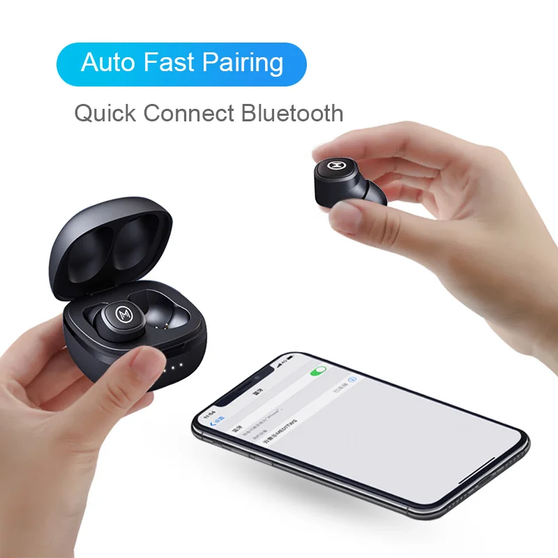 Миниатюрные настоящие беспроводные наушники Bluetooth 5 0 Realtek Chip IPX6