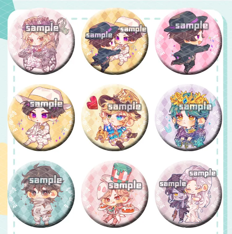 

Anime Identity Ⅴ Emma Woods Michiko Naib Subedar 58mm Bedge Figure Badge Round Brooch Pin Gifts Kids Toy