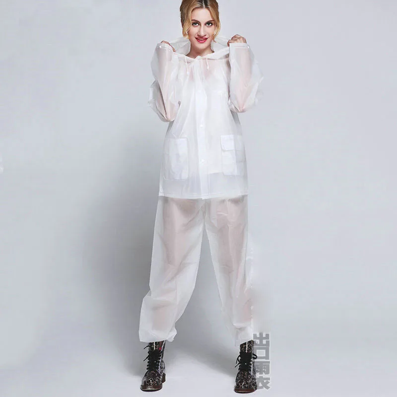 Прозрачные плащ-женщины Дождевые Штаны для мотоцикла белый электрический