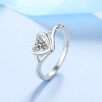 heart diamond promise ring for women vvs d color moissanite engagement rings sterling silver wedding jewelry gift include box