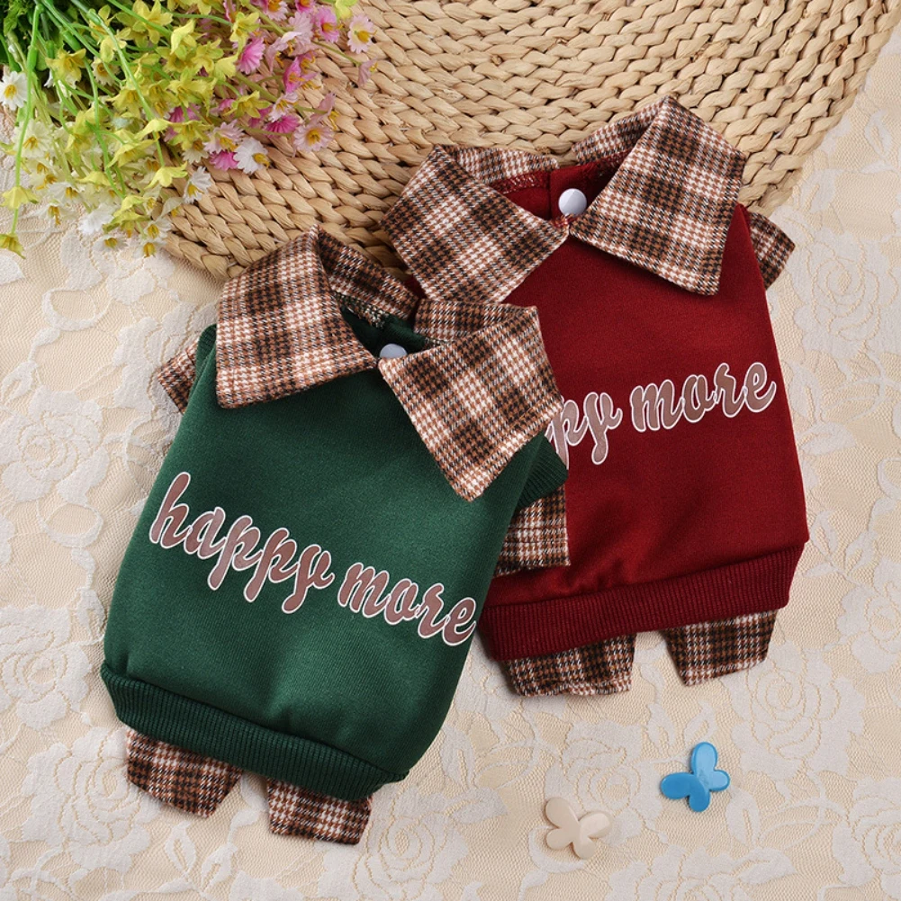 

Autumn Winter Dog Coat Fashion Casual Shirt For Small Medium Dogs Pet Poodle Chihuahua Warm Clothing Thick Flannel Suit