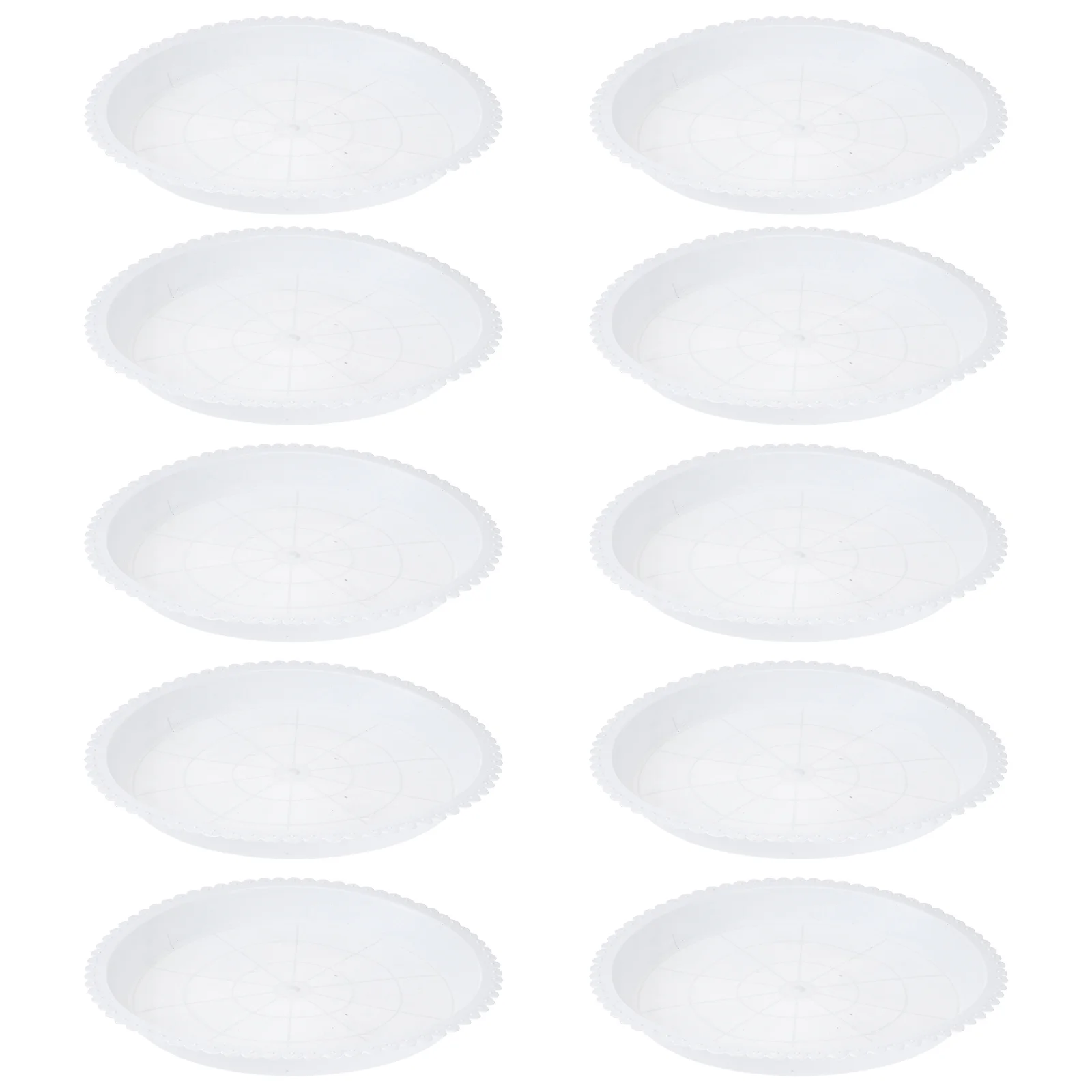 

10pcs Plastic Flowerpot Tray Round Plant Pot Tray Household Durable Flowerpot Base Tray (White, 260 Style)