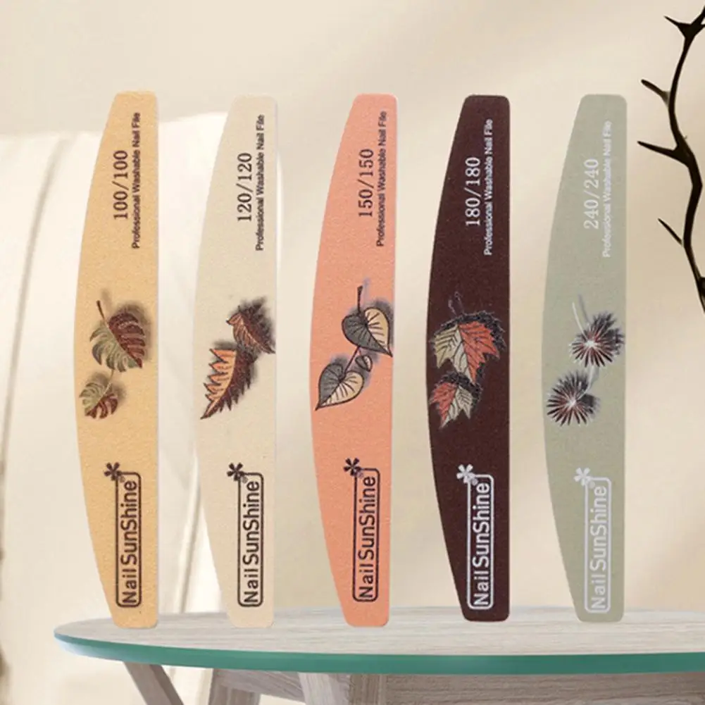 

5Pcs/Set Nail File Versatile Frosted Surface Professional for Salon Nail Polishing File Nail Buffer