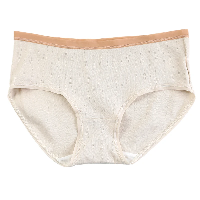 

Scrub baby cotton knock soft skin breathable autumn and winter women's underwear color simple middle waist gentle girl