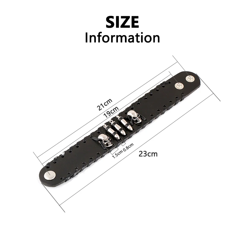 Женский и мужской браслет из натуральной кожи в стиле панк рок подвеска пуля с
