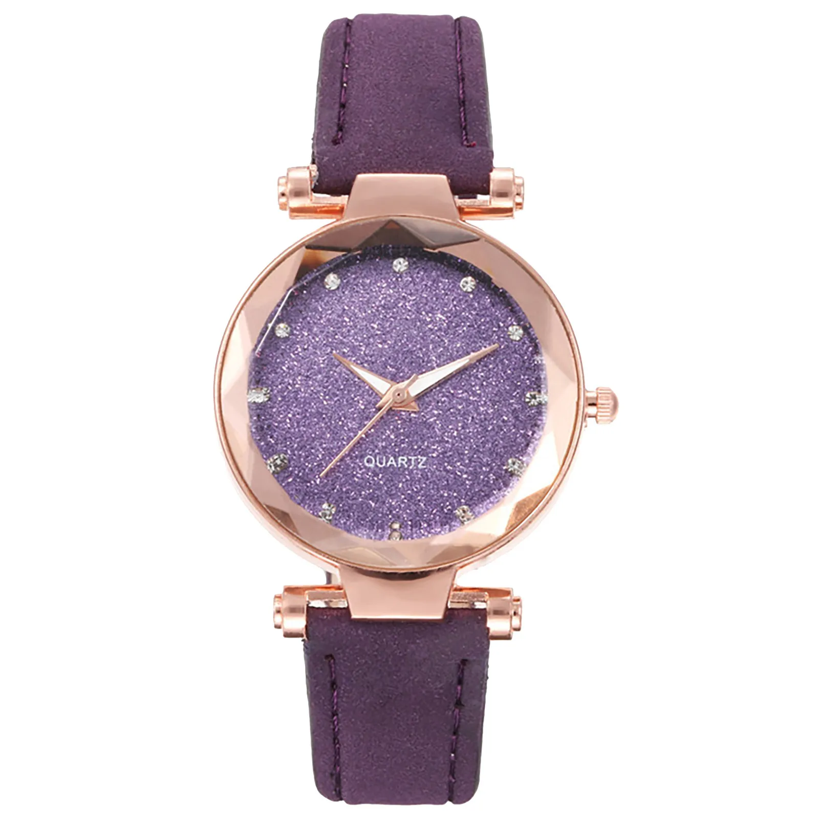 

Watch For Women Fashion Star Sky Exquisite Diamond Ladies Watches 2020 Reloj Mujer Purple Leather Strap Quartz Wristwatch #20