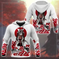 animal cat samurai 3d all over printed autumn men hoodie unisex casual zipper pullover streetwear sudadera hombre dw0456