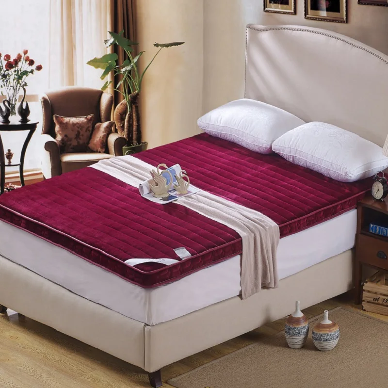 Фланелевый матрас складной бархатный коврик для сна маты из татами и пены