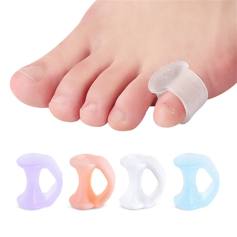 

1 Pair Multi Color Ring Tail Finger Separator Hallux Valgus Overlapped Silicone Gel Foot Toe Separator Corrector Foot Care Tools