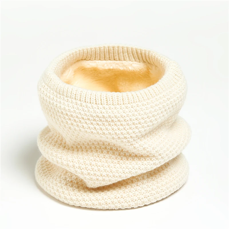 

2021 New Solid Thick Ring Scarf for Women Luxury Knitted Cotton Neckerchief Lady Outdoor Ski Mask Snood Winter Scarves Foulard