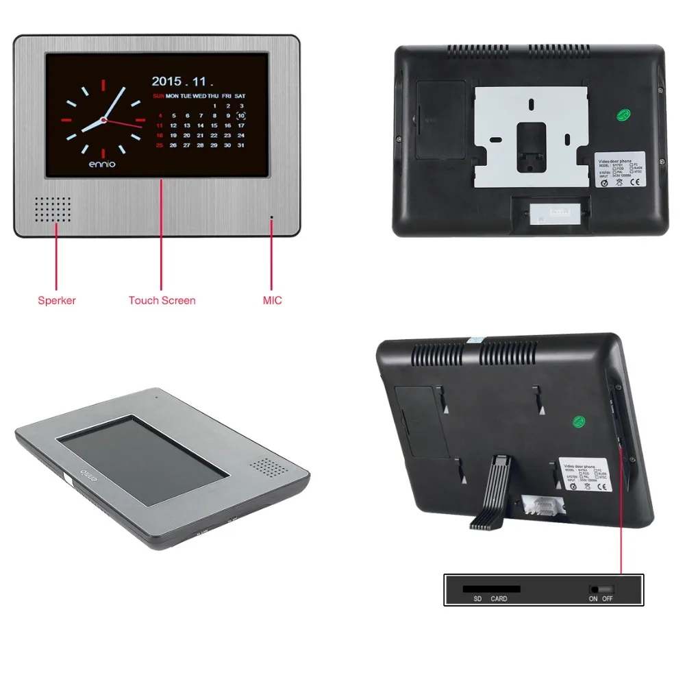 

900TVL HD Camera Video Door Phone 7 inch LCD Monitor Video Intercom 8GB SD Card Record Remote Unlock video doorbell recording