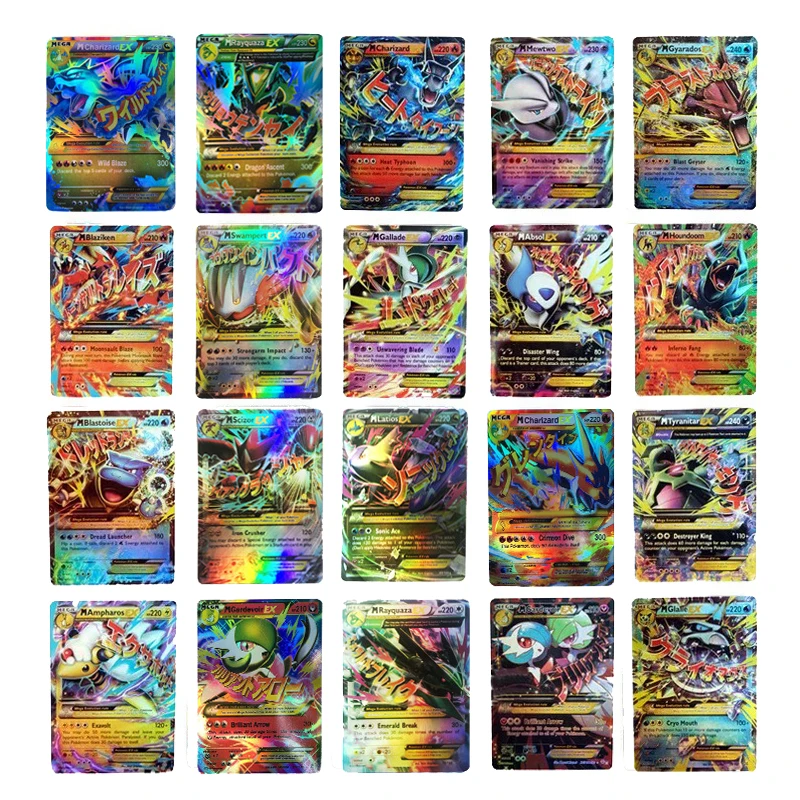 

50PCS No Repeat Pokemon English Version Shining Cards New Board Game GX Trading Collection Card Toys for Children Kids Gifts