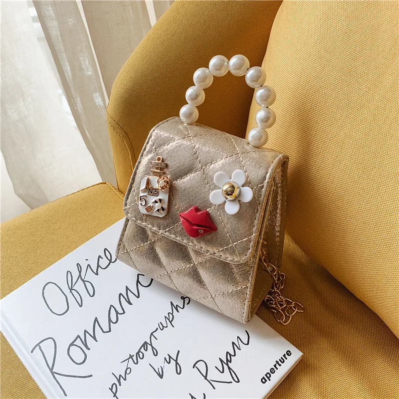 

Fashion Trendy Handbag New Cute Pearl Handbag Bag Mini Bag for Baby Kids Shoulder Bag Girl Luxury Shopping Bag Purse Wallet