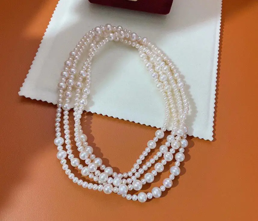 Новое ожерелье для свитера 4-9 мм прочная легсветильник цепь с пресноводным