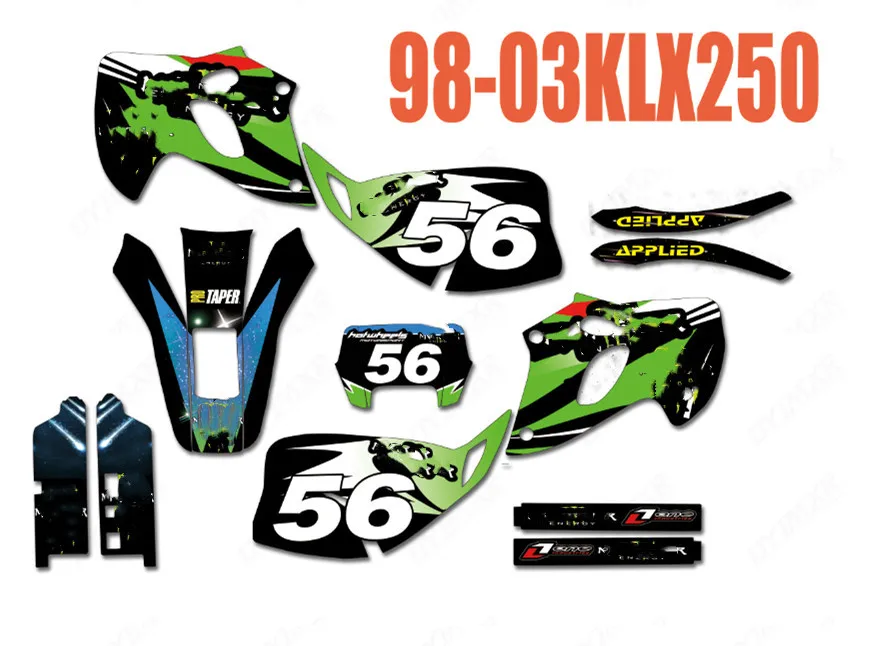 Команда Бесплатные Индивидуальные графика фоны наклейки Наборы для Kawasaki KLX250 KLX 250