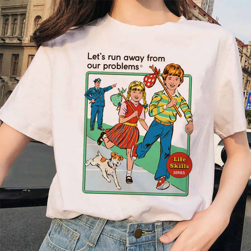 

Let's Summon Demons Aesthetics T shirt Women Summer Casual Harajuku Cartoon Print Satan Short Sleeve Tops Camiseta Mujer
