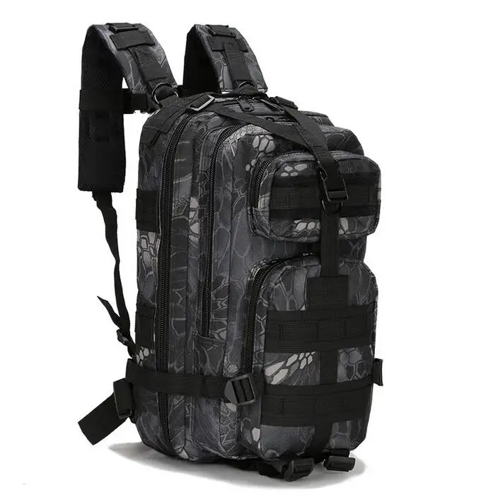 3P военный тактический рюкзак для наружного использования 30L Molle сумка армейский спортивный туристический рюкзак походная камуфляжная сумка - Цвет: Pythons black