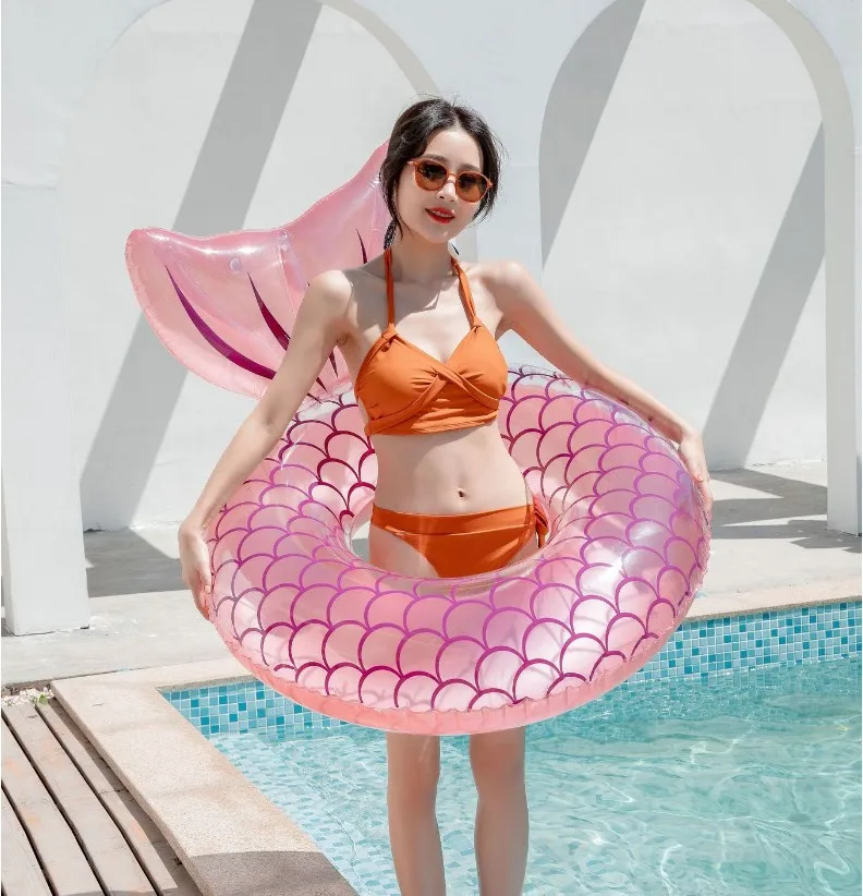 

Mermaid With Backrest Pool Inflatable Swimming Ring Adult Swimming laps Pool Floating Ring Swimming Pool Beach Party Toys