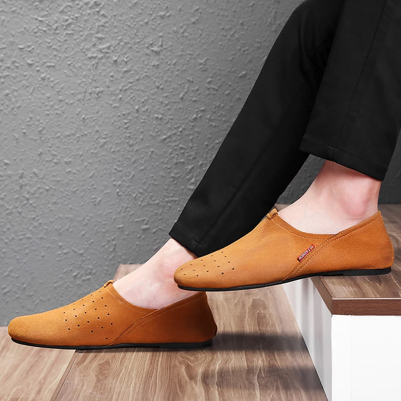 Мужская повседневная обувь из натуральной кожи с перфорацией Роскошные