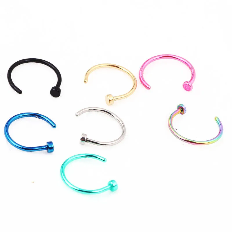 Поддельные перегородки из медицинского титана для носа кольцо серебро золото