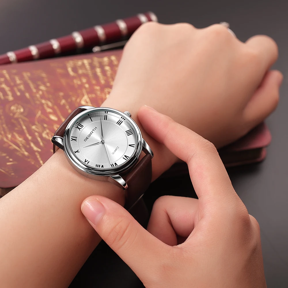 Часы наручные REBIRTH женские кварцевые Оригинальные Модные Винтажные простые в