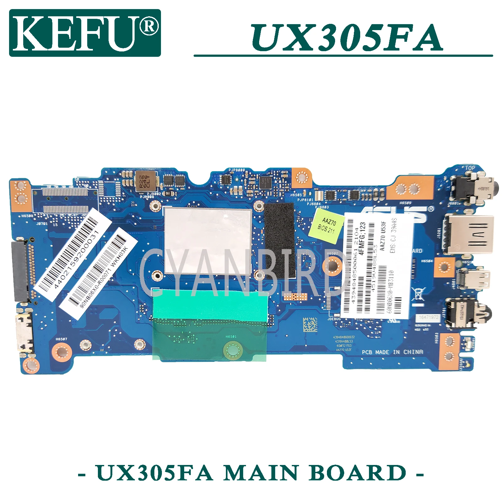 kefu ux305fa original mainboard for asus zenbook ux305fa ux305f with 8gb ram m 5y71 cpu laptop motherboard free global shipping
