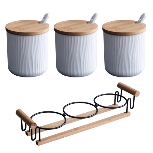 3PCS SET F Керамический горшок для приправ, креативная бутылка для хранения, Скандинавская Бытовая коробка для приправ, емкость для соли, кухонные принадлежности, комбинированный набор - Цвет: 3PCS SET F