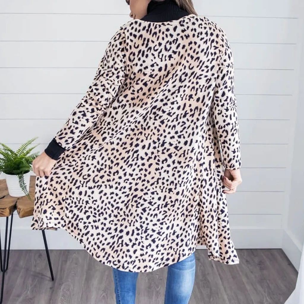 Пальто для женщин модный Повседневный пуловер с леопардовым принтом женский