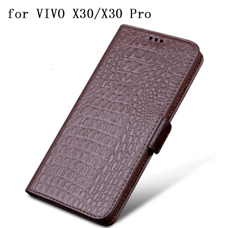 

Genuine Leather Flip Wallet Case for VIVO X30 Bag with Card Slots Phone Shell Shield for Vivo X30 Pro X30Pro Screen Protector