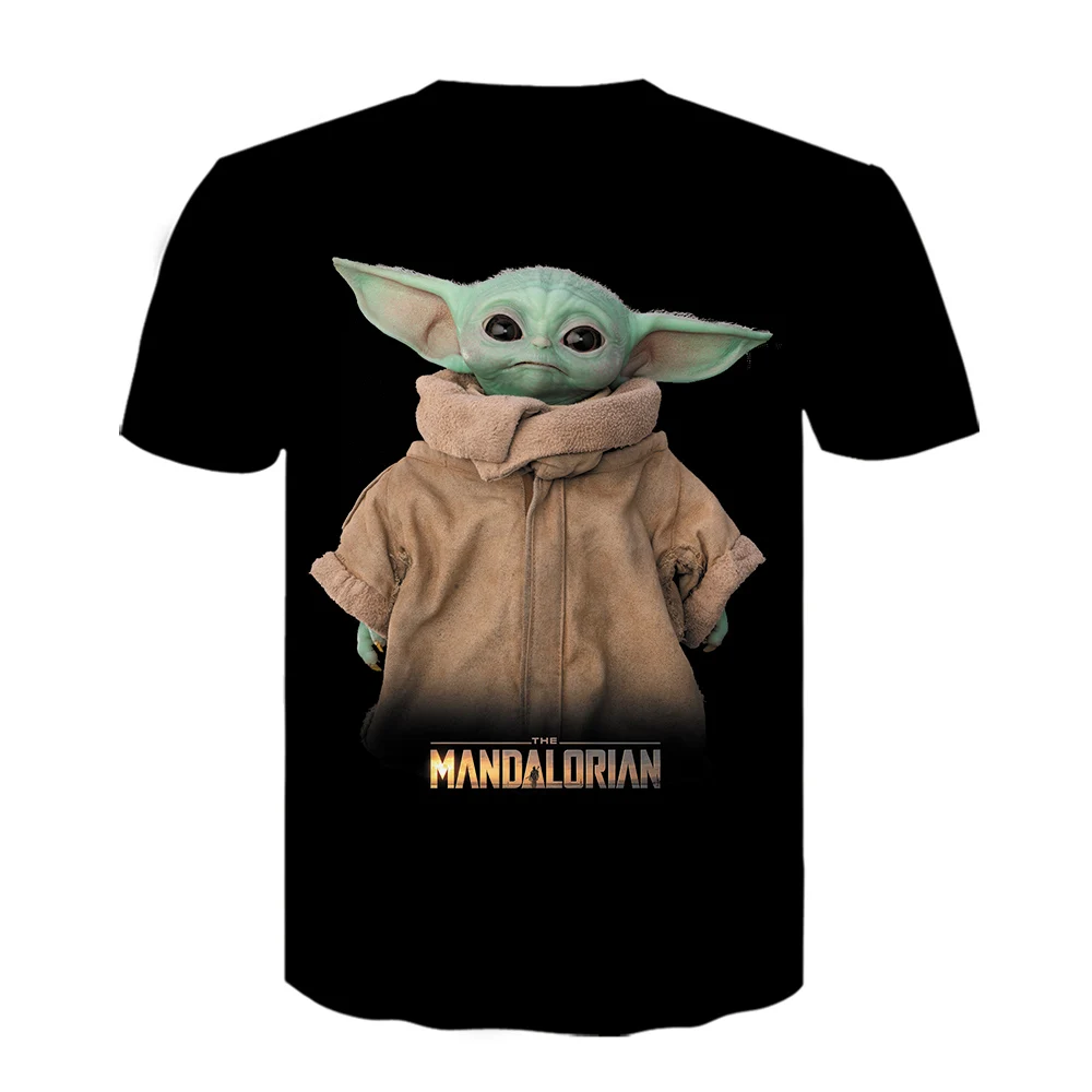 Детская футболка Yoda The Mandalorian забавная с 3D принтом мужская одежда короткими