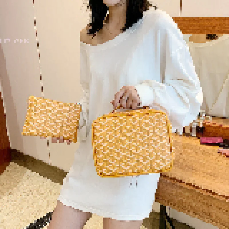 

Cosmetic Bag Set Small Portable Large Capacity Small Fresh Personalized Cosmetic Cases Travel Waterproof Women's Wash Hand Bag