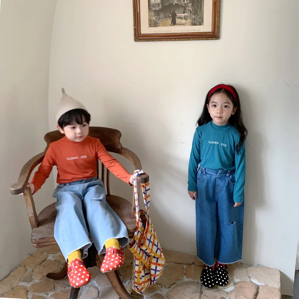 

2021 Children's Ripped Jeans Girls Casual Trousers Kids Clothes Fall Clothes for Kids Cargo Pants Women Children Clothes