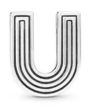 U 925 пробы Серебряный Круглый Шарм круглый шарик A-Z зажим подходит Оригинальное отражение Шарм браслет ювелирные изделия аксессуары - Цвет: U
