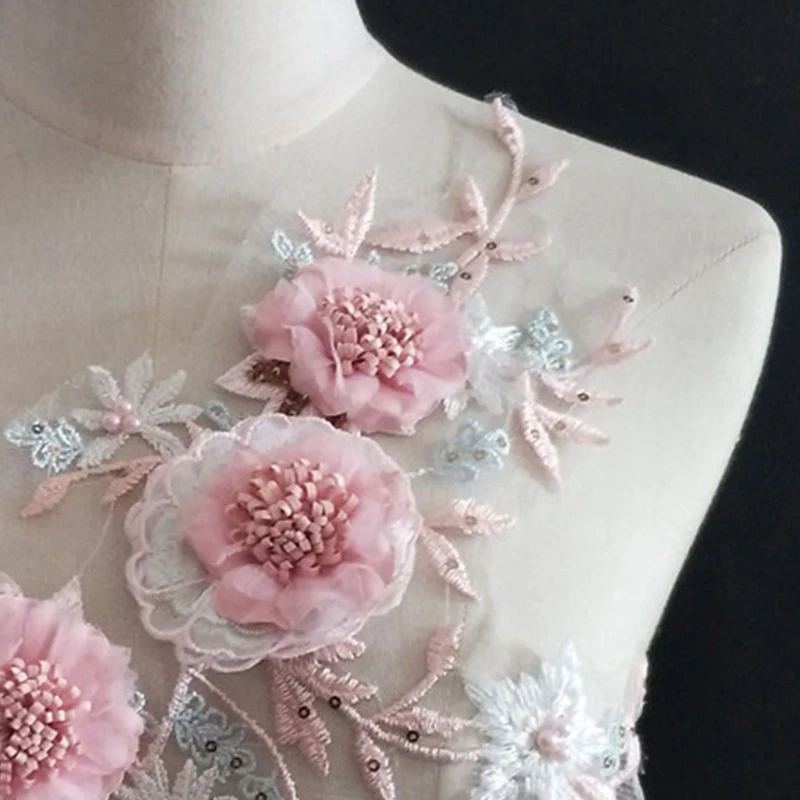 

K3NF искусственный жемчуг цветок вышитые швейные изделия с блестками для украшения костюмного воротника аксессуары «сделай сам»