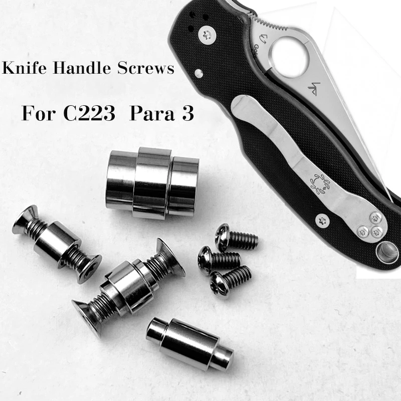 

Full Set Titanium Alloy Knife Handle Screws Nails for C223 Spyderco Para3 Custom Made Spider Grip Blade Screw Spindle Shaft DIY